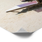 Poster Parasols, Transats, Plage Tropicale (Coin)