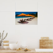 Poster Parasols, Transats, Plage Tropicale (Cuisine)