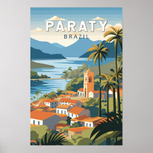 Poster Paraty Brésil Voyage Art Vintage