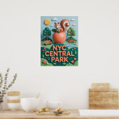 Poster Parc central de Nyc avec jeu d'écureuil (Cuisine)