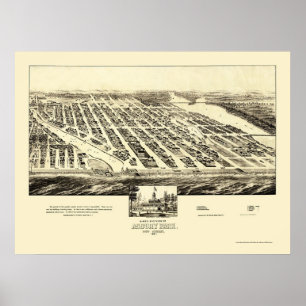 Poster Parc d'Asbury, carte panoramique de NJ - 1897