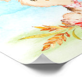 Poster Parc de Baby showers de Bunny Watercolor (Coin)