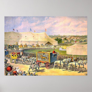 Poster Parc de cirque vintage