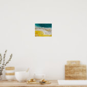 Poster Parc de Yellowstone Abstrait en Turquoise et Jaune (Cuisine)
