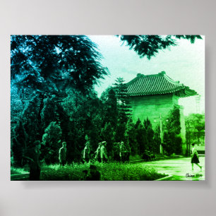 Poster Parc des martyrs de Canton Chine ancienne