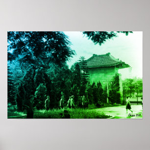 Poster Parc des martyrs de Canton, Chine vintage