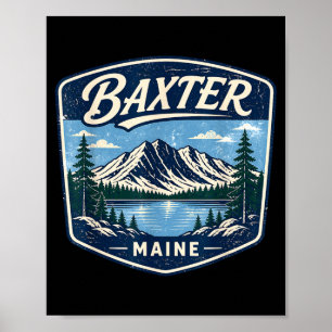 Poster parc d'état Baxter maine randonnée montagne campin
