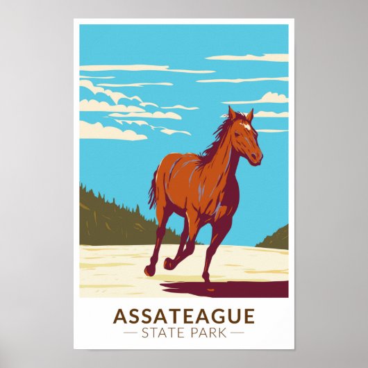 Poster Parc d'état d'Assateague Maryland (Devant)