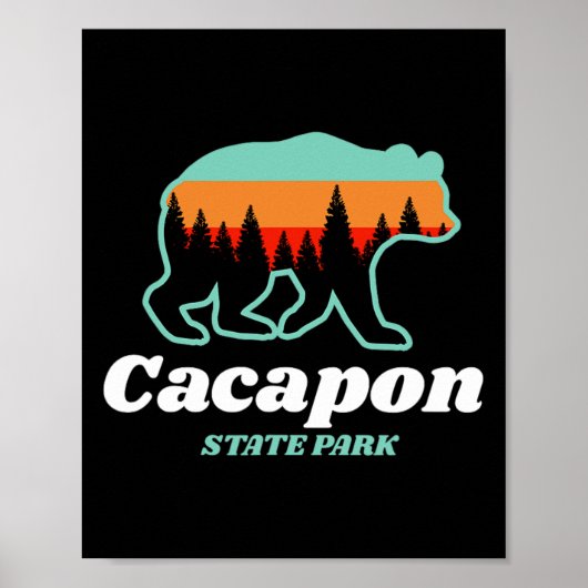 Poster Parc d'État de Capacon Virginie-Occidentale Ours É (Devant)
