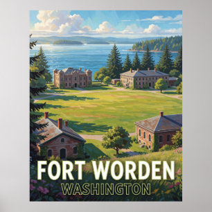 Poster Parc d'État de Fort Worden — Washington