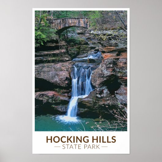 Poster Parc d'État de Hocking Hills Ohio Art (Devant)