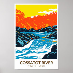 Poster Parc d'état de la rivière Cossatot Arkansas Vintag