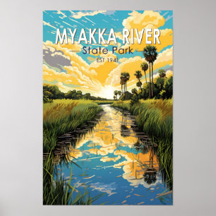 Poster Parc d'État de la rivière Myakka Floride Voyage Ar