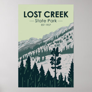 Poster Parc d'état de Lost Creek Montana Vintage