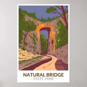 Poster Parc d'État de Natural Bridge Virginie Vintage