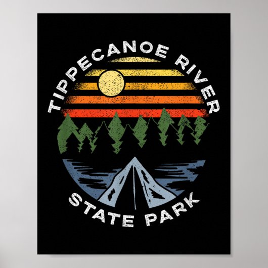 Poster Parc d'État de Tippecanoe River Camping en forêt d (Devant)
