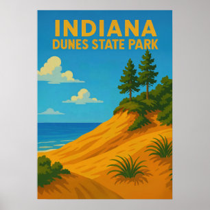 Poster Parc d'état des Dunes Indiana V01