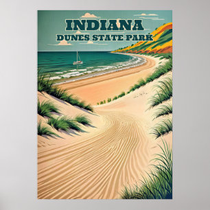 Poster Parc d'état des Dunes Indiana V03