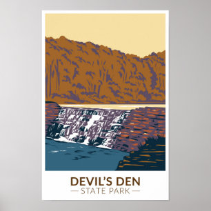 Poster Parc d'État Devils Den Arkansas Vintage