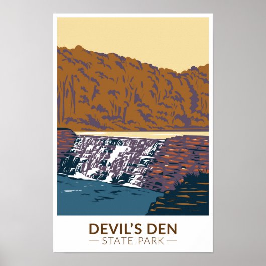 Poster Parc d'État Devils Den Arkansas Vintage (Devant)
