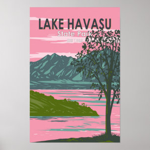 Poster Parc d'État du lac Havasu Voyage Art Vintage