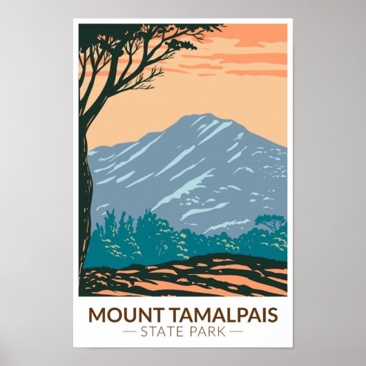 Poster Parc d'état du Mont Tamalpais Californie Vintage (Devant)