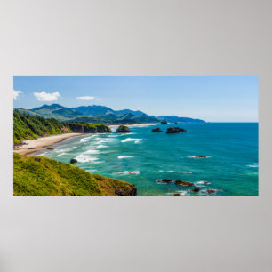 Poster Parc d'État Ecola, Oregon. Panorama de Crescent