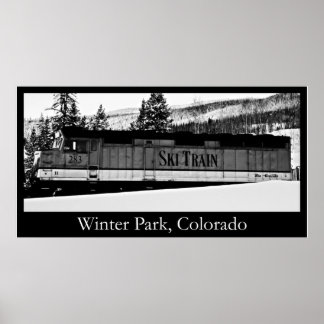 Poster Parc d'hiver Ski Train
