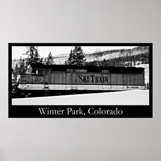 Poster Parc d'hiver Ski Train (Devant)