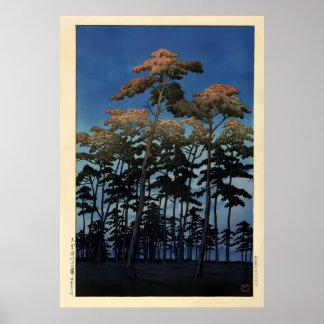 Poster Parc Hikawa à Omiya par Hasui