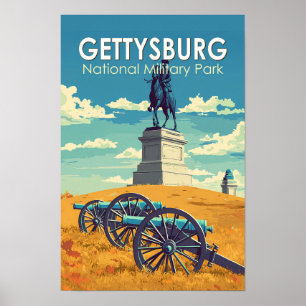 Poster Parc militaire national de Gettysburg Art rétro de