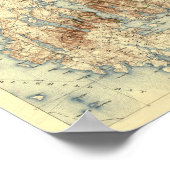 Poster Parc national Acadia 1931 Carte topographique (Coin)