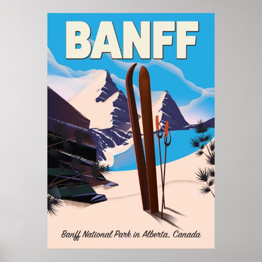 Poster Parc national Banff en Alberta, Canada. (Devant)