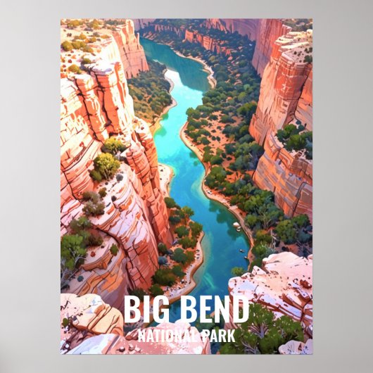 Poster Parc national Big Bend, Texas (Devant)