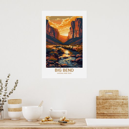 Poster Parc national Big Bend Texas USA National Parks (Cuisine)