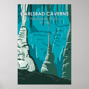Poster Parc national Carlsbad Caverns Vintage