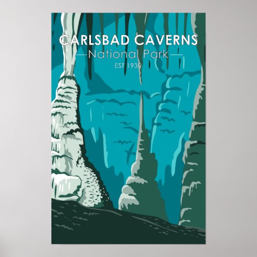 Poster Parc national Carlsbad Caverns Vintage (Devant)
