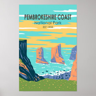 Poster Parc national côtier du Pembrokeshire au Pays de G