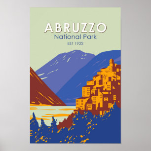 Poster Parc national d'Abruzzes Italie Voyage Art Vintage