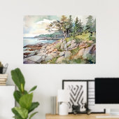 Poster Parc national d'Acadia aquarelle (Bureau à domicile)