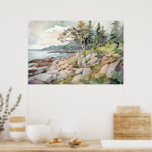 Poster Parc national d'Acadia aquarelle (Cuisine)