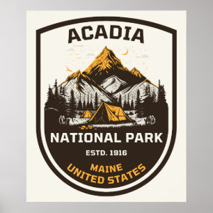 Poster Parc national d'Acadia Extérieur et Nature
