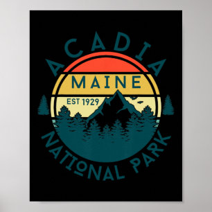 Poster Parc national d'Acadia Maine Randonnée Nature Plei
