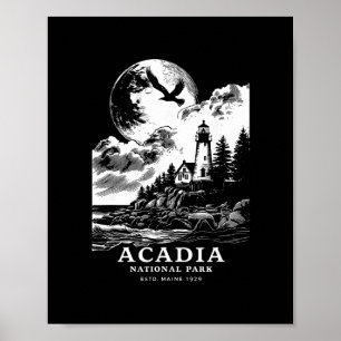 Poster Parc national d'Acadia Maine Souvenir de vacances