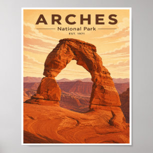 Poster Parc national de Arches Voyage Vintage