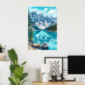 Poster Parc national de Banff aquarelle 2 (Bureau à domicile)