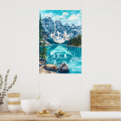 Poster Parc national de Banff aquarelle 2 (Cuisine)