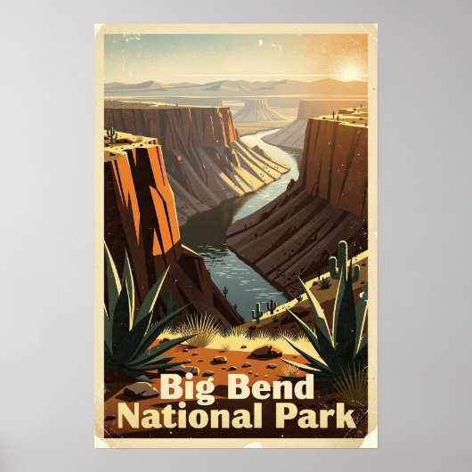 Poster Parc national de Big Bend Retro (Devant)