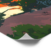 Poster Parc national de Bryce Canyon Utah Hoodoo Retro (Coin)