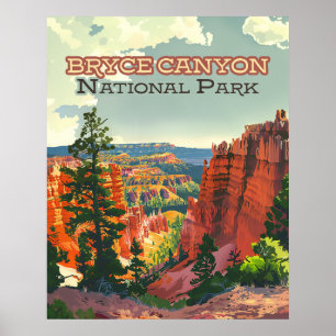 Poster Parc national de Bryce Canyon Utah Hoodoo Retro